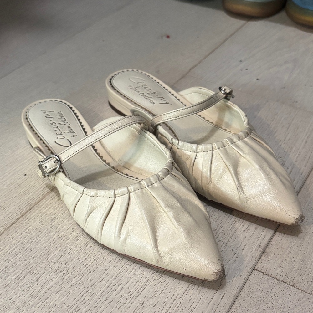 Sam Edelman Cream Pointed Mules